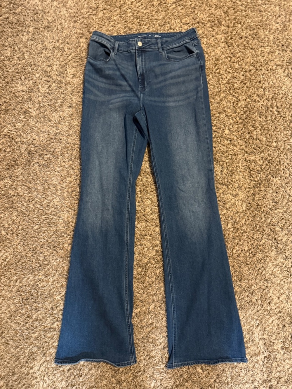 TALL old navy high rise wow flare Women's Flared Jeans - Classic Blue
